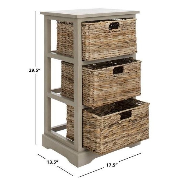 Safavieh Halle Storage Side Table- Vintage Grey - 29.5 x 13.4 x 17.3 in. - AMH5738D
