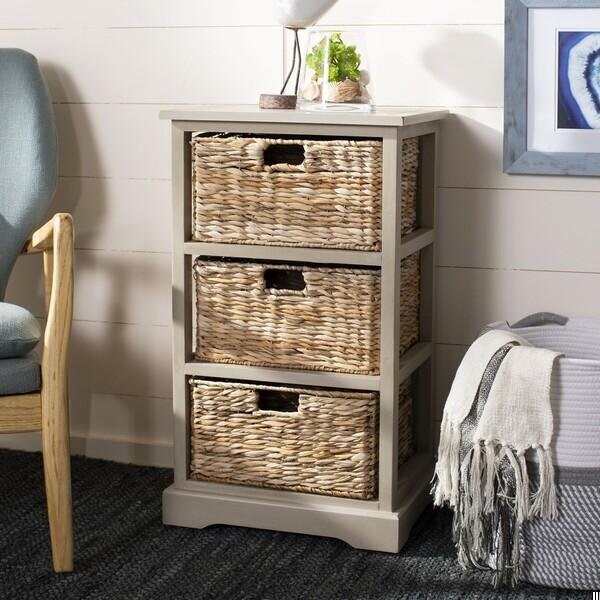 Safavieh Halle Storage Side Table- Vintage Grey - 29.5 x 13.4 x 17.3 in. - AMH5738D