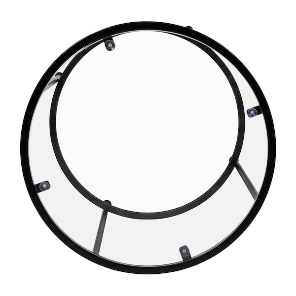 Flash Furniture Round Glass End Table with Matte Black Frame - NAN-JN-21750ET-BK-GG