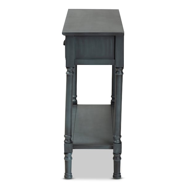 Baxton Studio Garvey French Provincial Dark Blue Gray Wood 3-Drawer Entryway Console Table - 179-11329-ZORO