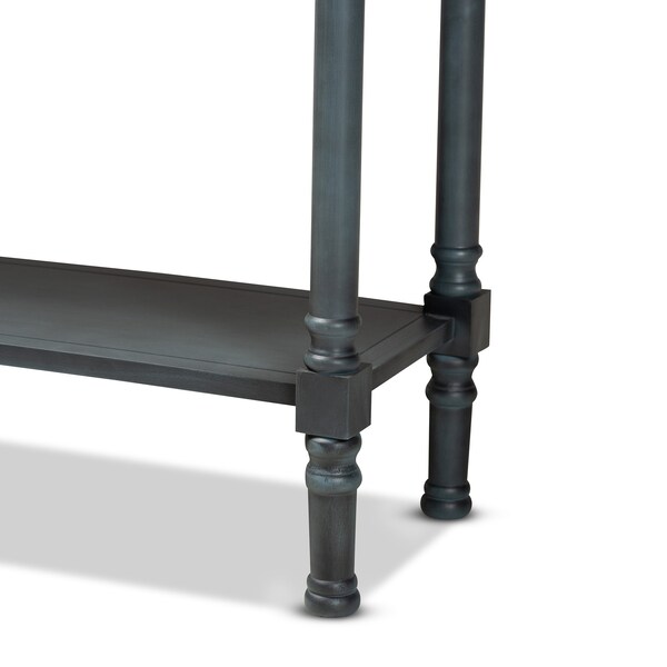 Baxton Studio Garvey French Provincial Dark Blue Gray Wood 3-Drawer Entryway Console Table - 179-11329-ZORO