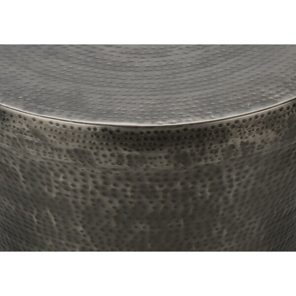 Monarch Specialties Accent Table, Drum, Side, End, Nightstand, Lamp, Living Room, Bedroom, Grey Metal, Contemporary - I 3924