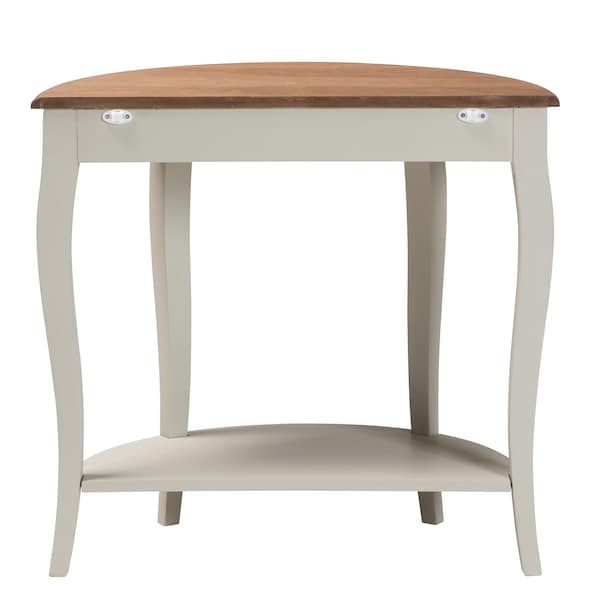 Baxton Studio Cordelia Country Cottage Farmhouse Greyish Beige and Natural Brown Finished Console Table - 148-8187