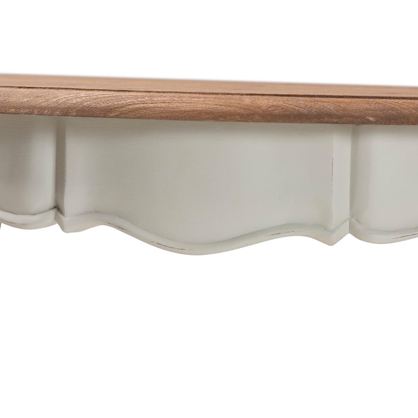 Baxton Studio Cordelia Country Cottage Farmhouse Greyish Beige and Natural Brown Finished Console Table - 148-8187