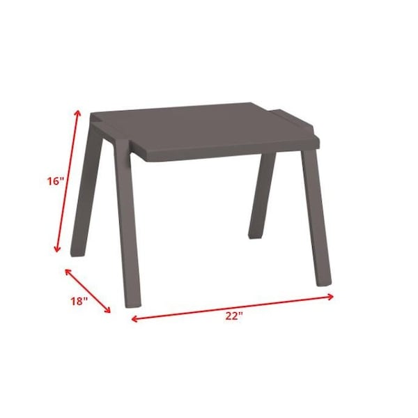 Homeroots Taupe Aluminum Side Table22 x 18 x 16 in. - 372271