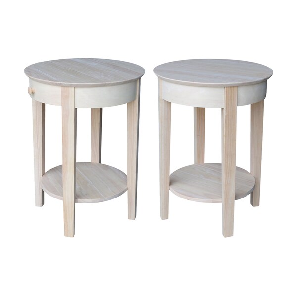 International Concepts Rectangle Phillips Accent Table Includes Drawer, 21 in W, 21 in L, 28 in H, Wood, Unfinished - OT-2128