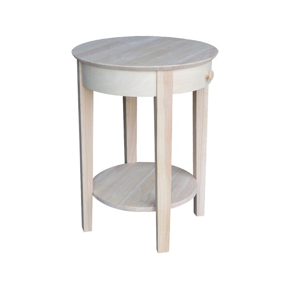 International Concepts Rectangle Phillips Accent Table Includes Drawer, 21 in W, 21 in L, 28 in H, Wood, Unfinished - OT-2128