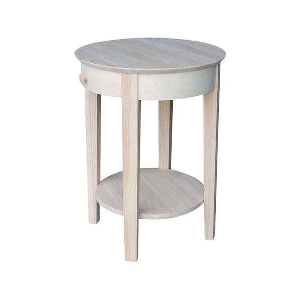 International Concepts Rectangle Phillips Accent Table Includes Drawer, 21 in W, 21 in L, 28 in H, Wood, Unfinished - OT-2128