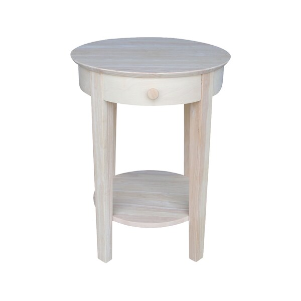 International Concepts Rectangle Phillips Accent Table Includes Drawer, 21 in W, 21 in L, 28 in H, Wood, Unfinished - OT-2128