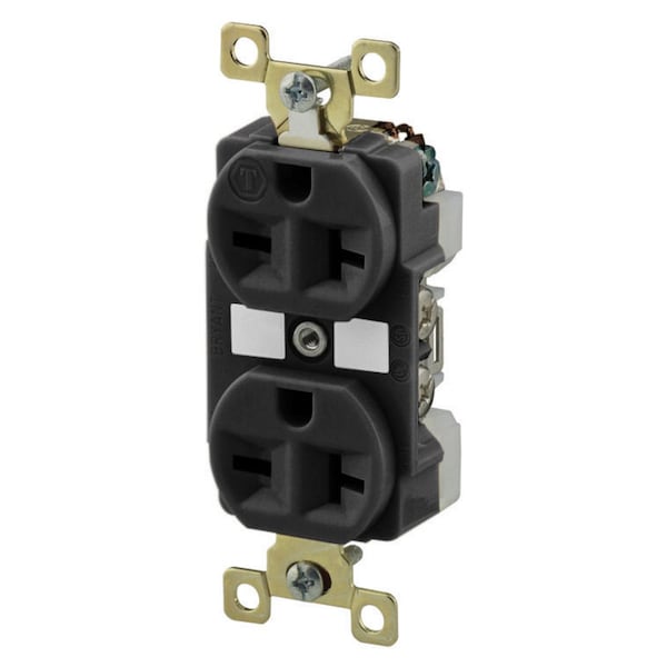 Bryant Receptáculo, Duplex, 20A 250V, 2 Polos 3 Cables a Tierra, 6-20R, Negro - BRY5462BLK