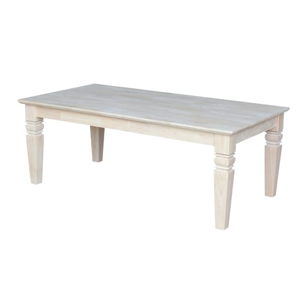International Concepts Rectangle Java Coffee Table, 48 in W, 26 in L, 18 in H, Wood, Unfinished - OT-60C