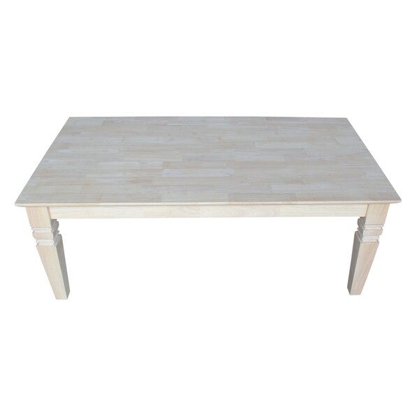 International Concepts Rectangle Java Coffee Table, 48 in W, 26 in L, 18 in H, Wood, Unfinished - OT-60C