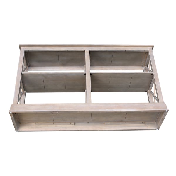 International Concepts Rectangle Hampton Sofa Server Table with Shelves, 60 in W, 16 in L, 34.5 in H, Wood - OT09-70SL