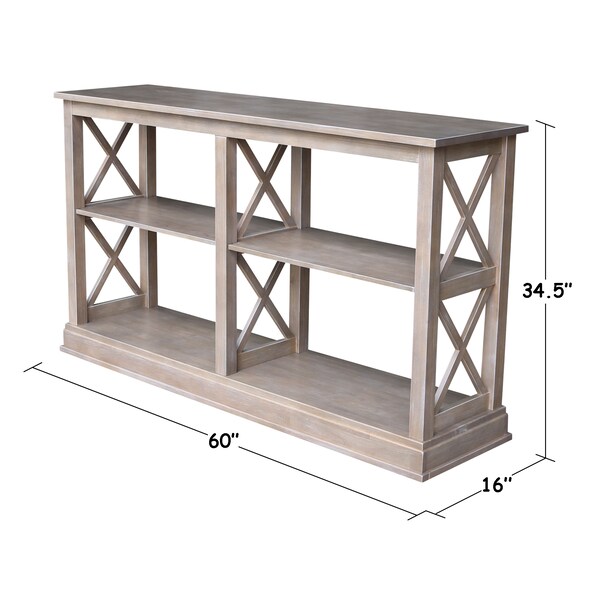 International Concepts Rectangle Hampton Sofa Server Table with Shelves, 60 in W, 16 in L, 34.5 in H, Wood - OT09-70SL