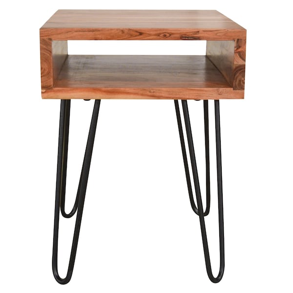 Amerihome Rectangle 16 in W, 16 in L, 22 in H, Acacia Wood, Brown - 27077088113