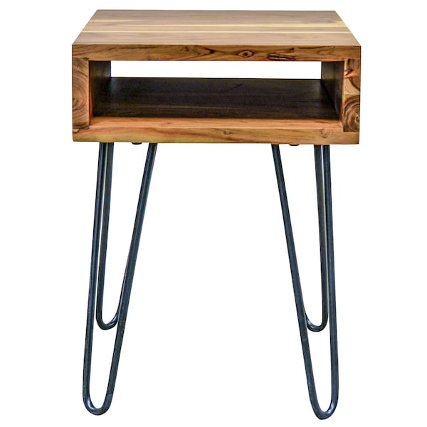 Amerihome Rectangle 16 in W, 16 in L, 22 in H, Acacia Wood, Brown - 27077088113