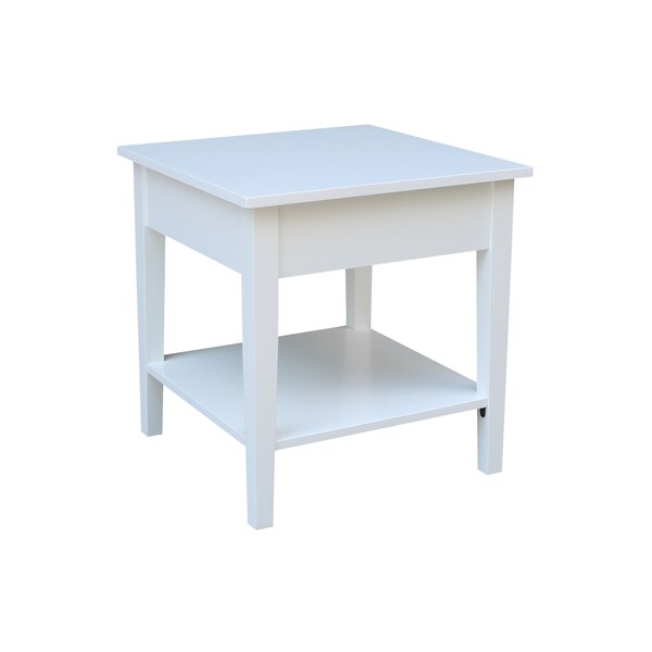 International Concepts Rectangle Spencer End Table, 24 in W, 24 in L, 25 in H, Wood, White - OT08-8E