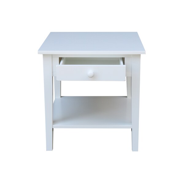 International Concepts Rectangle Spencer End Table, 24 in W, 24 in L, 25 in H, Wood, White - OT08-8E