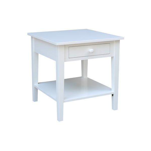 International Concepts Rectangle Spencer End Table, 24 in W, 24 in L, 25 in H, Wood, White - OT08-8E