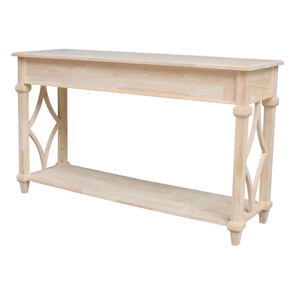 International Concepts Rectangle Josephine Solid Wood Console/Sofa Table with Shelf and 2 Drawers -, 64 in W, 18 in L - OT-19S