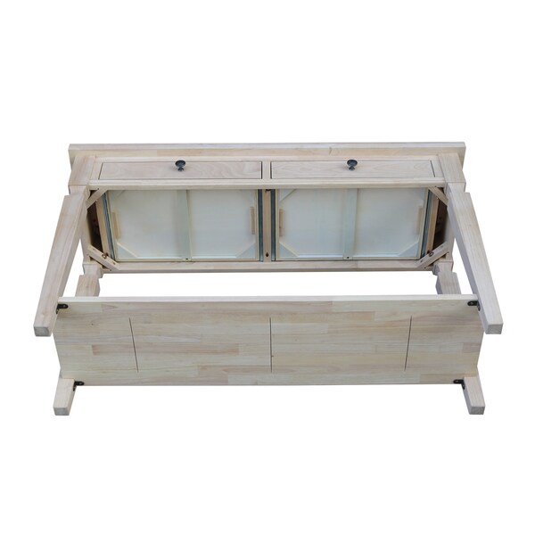 International Concepts Rectangle Vista Console/Sofa Table, 48 in W, 16 in L, 30 in H, Wood, Unfinished - OT-15S
