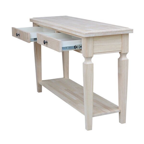 International Concepts Rectangle Vista Console/Sofa Table, 48 in W, 16 in L, 30 in H, Wood, Unfinished - OT-15S