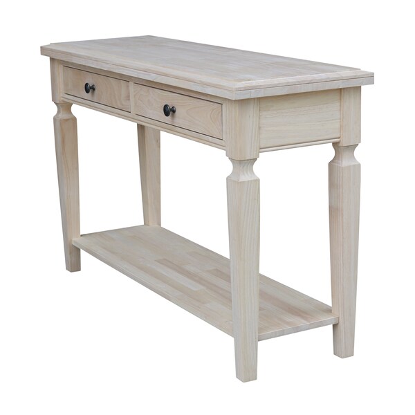 International Concepts Rectangle Vista Console/Sofa Table, 48 in W, 16 in L, 30 in H, Wood, Unfinished - OT-15S
