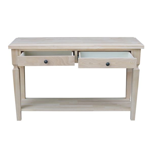International Concepts Rectangle Vista Console/Sofa Table, 48 in W, 16 in L, 30 in H, Wood, Unfinished - OT-15S