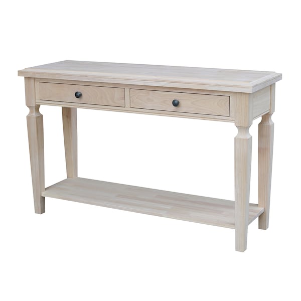 International Concepts Rectangle Vista Console/Sofa Table, 48 in W, 16 in L, 30 in H, Wood, Unfinished - OT-15S