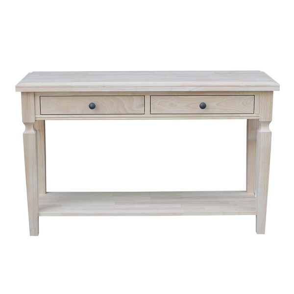 International Concepts Rectangle Vista Console/Sofa Table, 48 in W, 16 in L, 30 in H, Wood, Unfinished - OT-15S