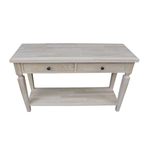 International Concepts Rectangle Vista Console/Sofa Table, 48 in W, 16 in L, 30 in H, Wood, Unfinished - OT-15S