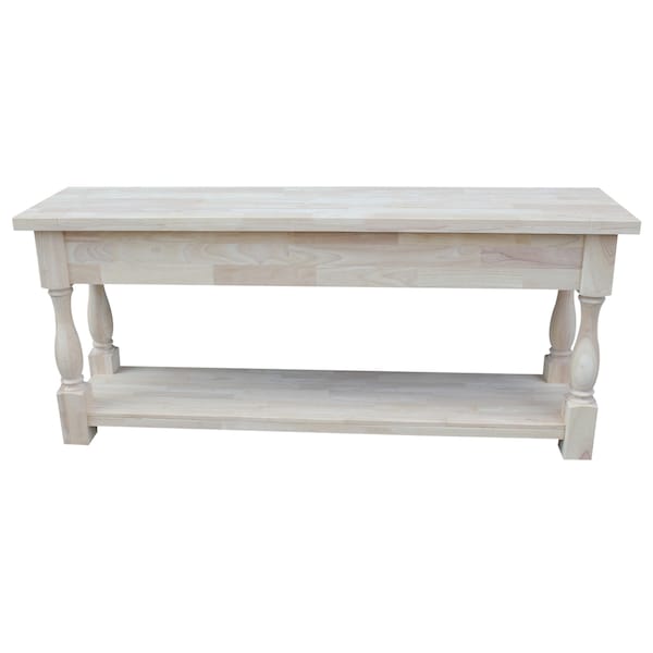 International Concepts Rectangle Tuscan Console Table, 70 in W, 17 in L, 30 in H, Wood, Unfinished - OT-17S