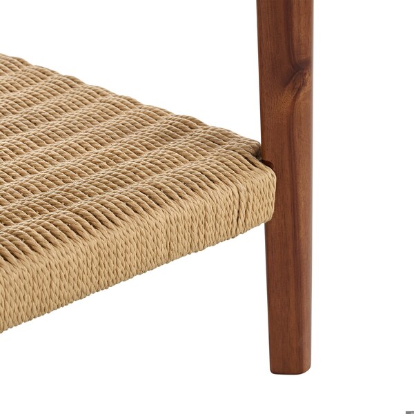 Alaterre Furniture Rectangle End Table, 20 in W, 20 in L, Solid Acacia, Warm Chestnut - ANCA0170