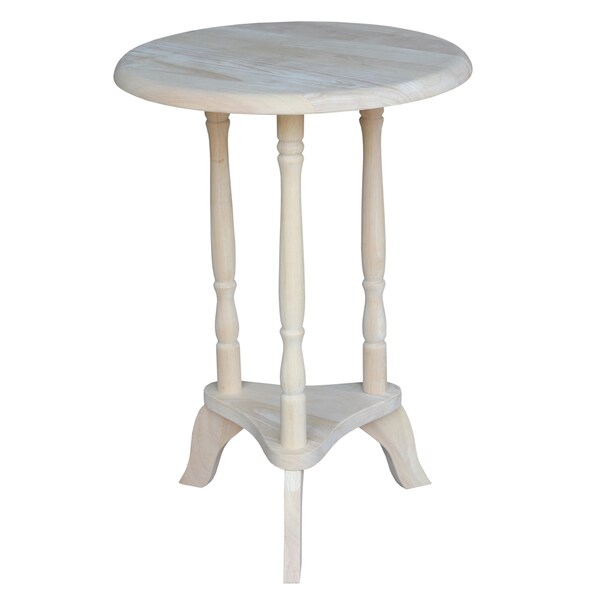 International Concepts Round Plant Table, 15.9 in W, 15.9 in L, 22.4 in H, Wood, Unfinished - OT-601