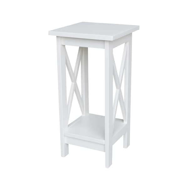 International Concepts Rectangle 24 in X-Sided Plant Stand Snow, 12 in W, 12 in L, 24 in H, Wood, White - OT08-3071X
