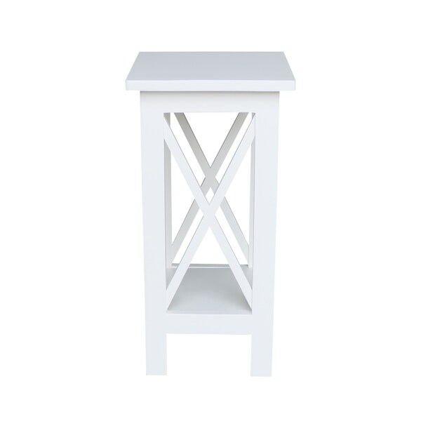 International Concepts Rectangle 24 in X-Sided Plant Stand Snow, 12 in W, 12 in L, 24 in H, Wood, White - OT08-3071X