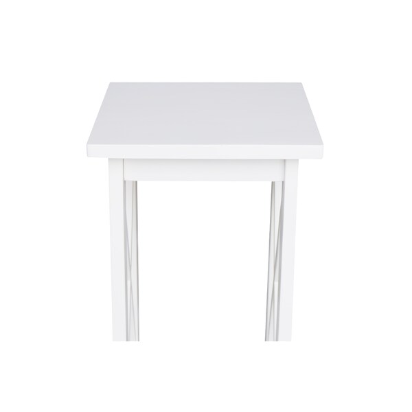 International Concepts Rectangle 24 in X-Sided Plant Stand Snow, 12 in W, 12 in L, 24 in H, Wood, White - OT08-3071X