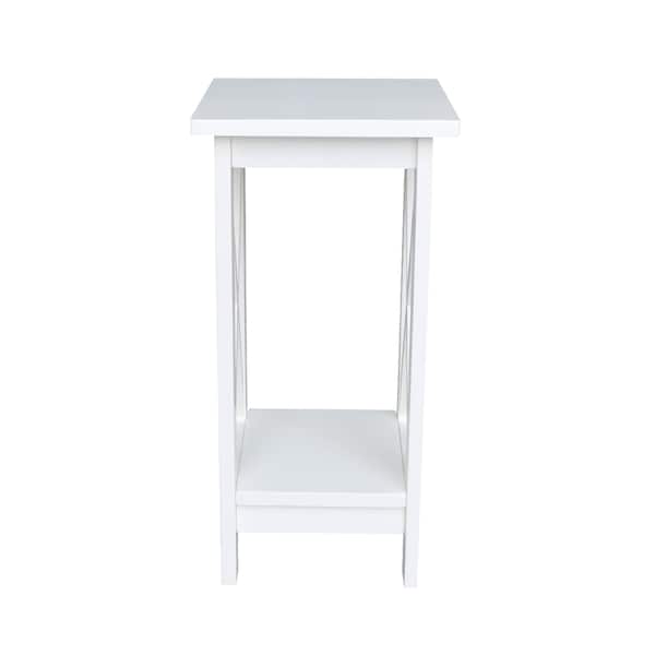 International Concepts Rectangle 24 in X-Sided Plant Stand Snow, 12 in W, 12 in L, 24 in H, Wood, White - OT08-3071X