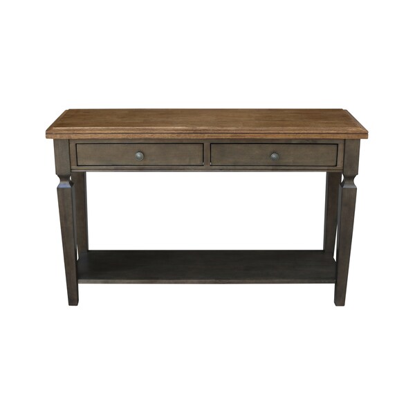 International Concepts Rectangle Vista Console/Sofa Table, 48 in W, 16 in L, 30 in H, Wood, Hickory/Washed Coal - OT45-15S