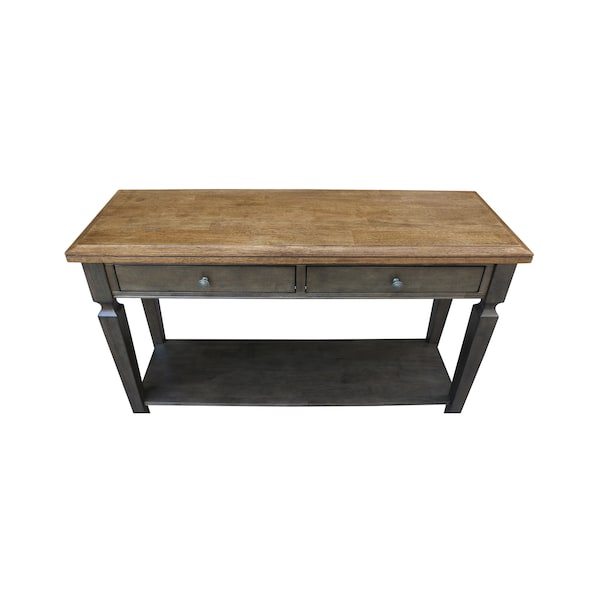 International Concepts Rectangle Vista Console/Sofa Table, 48 in W, 16 in L, 30 in H, Wood, Hickory/Washed Coal - OT45-15S