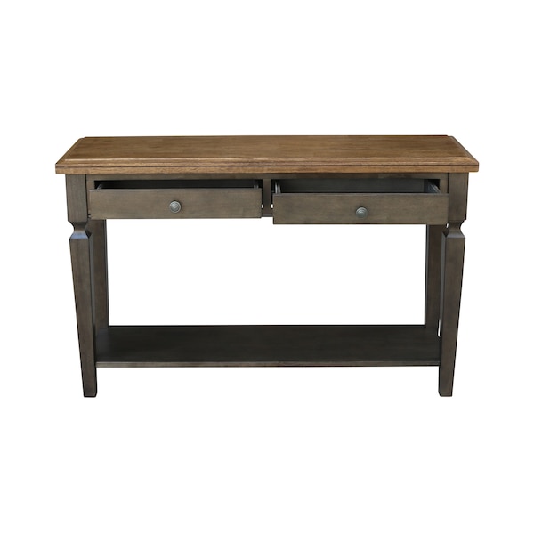 International Concepts Rectangle Vista Console/Sofa Table, 48 in W, 16 in L, 30 in H, Wood, Hickory/Washed Coal - OT45-15S