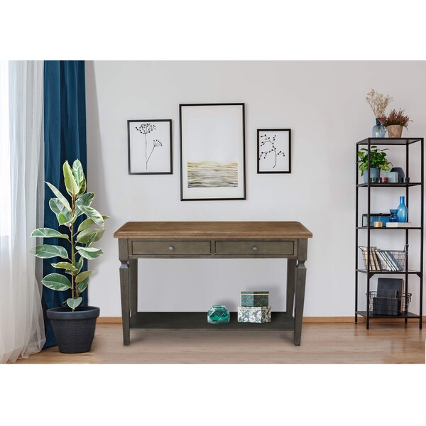 International Concepts Rectangle Vista Console/Sofa Table, 48 in W, 16 in L, 30 in H, Wood, Hickory/Washed Coal - OT45-15S