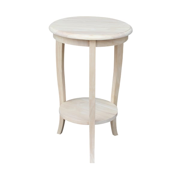 International Concepts Round Cambria  End Table, 16 in W, 16 in L, 24 in H, Wood, Unfinished - OT-18R-16