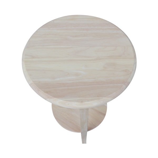 International Concepts Round Cambria  End Table, 16 in W, 16 in L, 24 in H, Wood, Unfinished - OT-18R-16