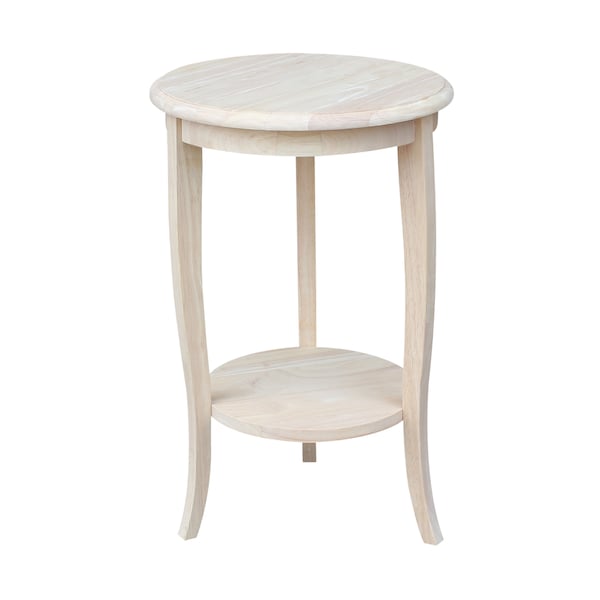 International Concepts Round Cambria  End Table, 16 in W, 16 in L, 24 in H, Wood, Unfinished - OT-18R-16