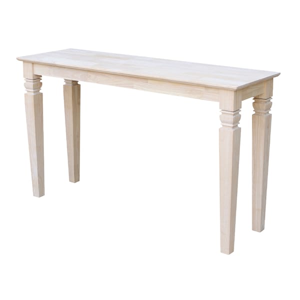 International Concepts Rectangle Java Console Table, 52 in W, 16 in L, 30 in H, Wood, Unfinished - OT-60S