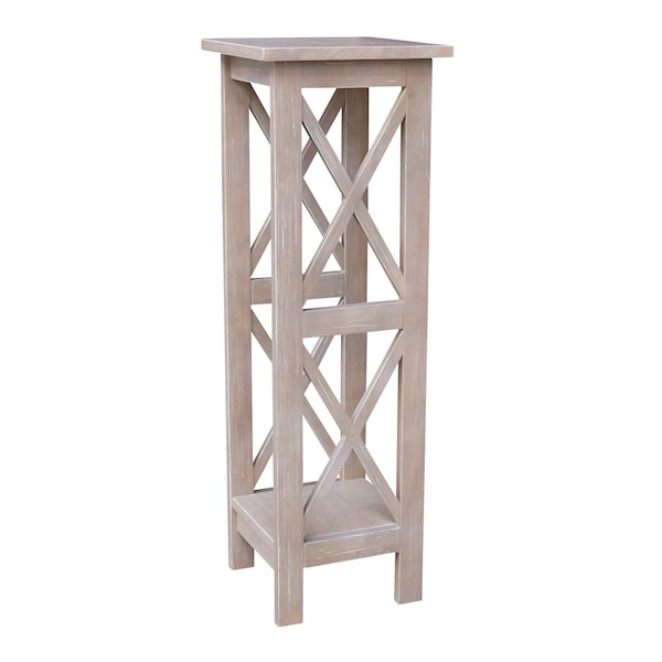International Concepts Rectangle 36 in X-Sided Plant Stand, 12 in W, 12 in L, 36 in H, Wood, Washed Gray Taupe - OT09-3069X