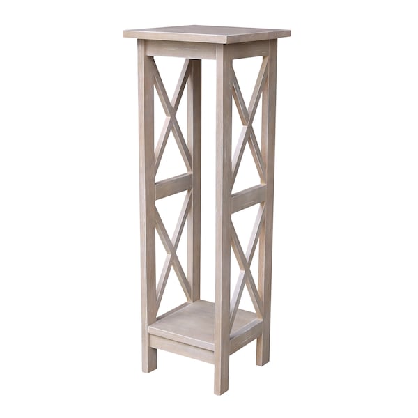 International Concepts Rectangle 36 in X-Sided Plant Stand, 12 in W, 12 in L, 36 in H, Wood, Washed Gray Taupe - OT09-3069X