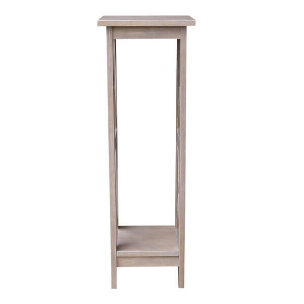International Concepts Rectangle 36 in X-Sided Plant Stand, 12 in W, 12 in L, 36 in H, Wood, Washed Gray Taupe - OT09-3069X