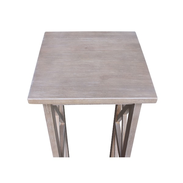 International Concepts Rectangle 36 in X-Sided Plant Stand, 12 in W, 12 in L, 36 in H, Wood, Washed Gray Taupe - OT09-3069X
